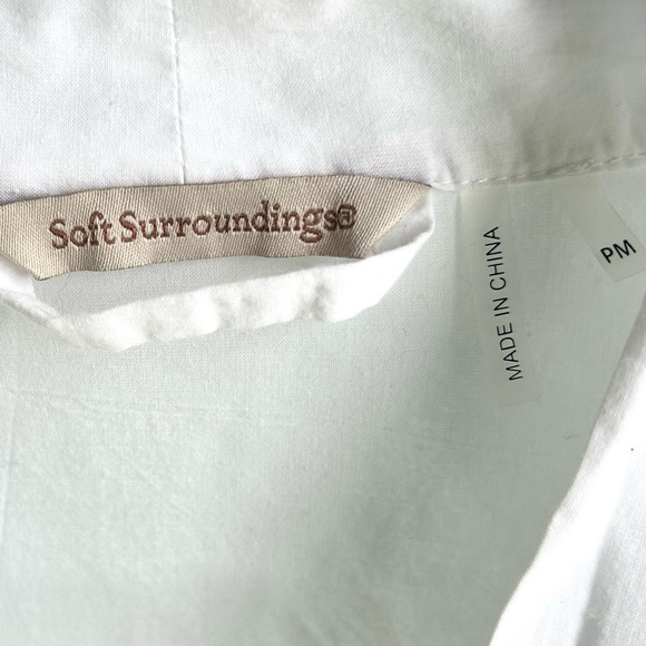 SOFT SURROUNDINGS white cotton embroidered robe lace mini wrap - Picture 4 of 6